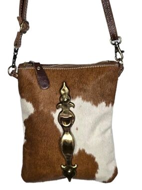 Custom Hardware Myra Bag Hair-On Cowhide Leather Small Crossbody Bag